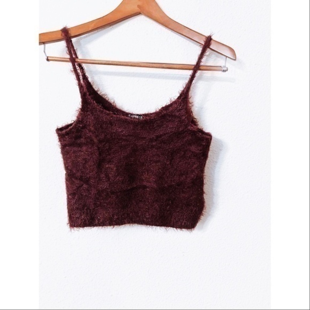 Express fuzzy cropped tank top NWT